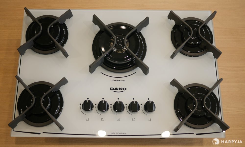 Cooktop Dako Turbo Cook Glass de 5 bocas Avaliação da Harpyja