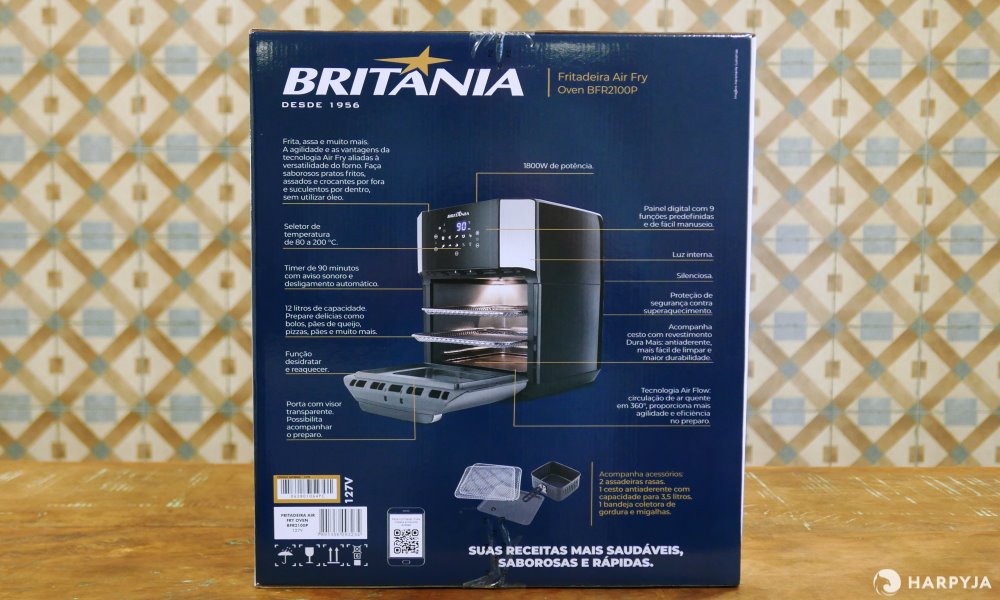 Fritadeira Britânia 12 Litros Air Fry Oven Preta BFR2100P - 220 Volts