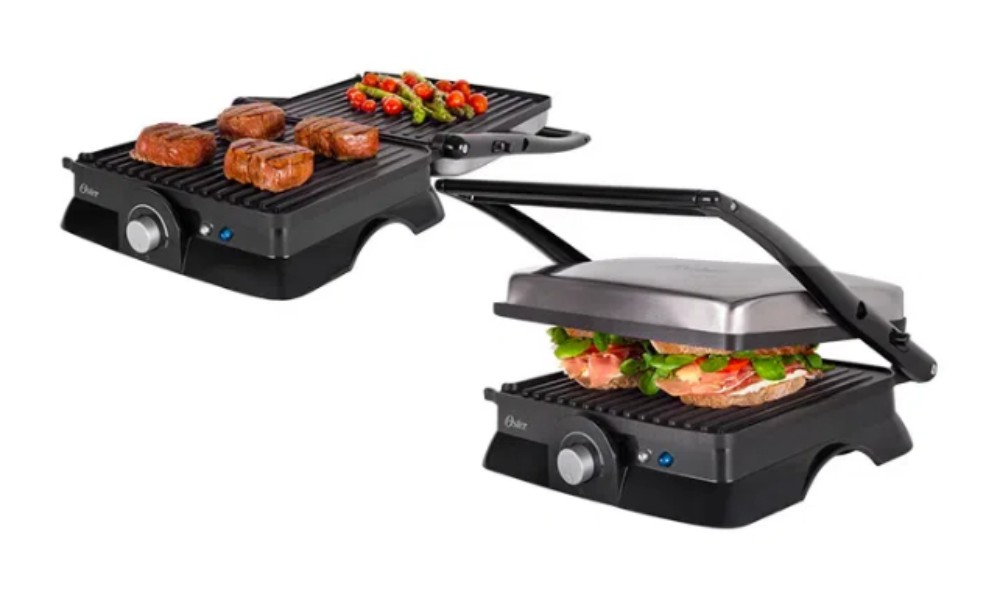 imagem do produto Sanduicheira Grill Elétrico Multiuso Oster Inox OGRL210