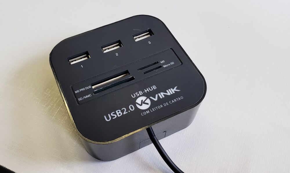 Hub USB 2.0 com Leitor de Cartão SD, Micro SD, MS, M2 e TF, Vinik