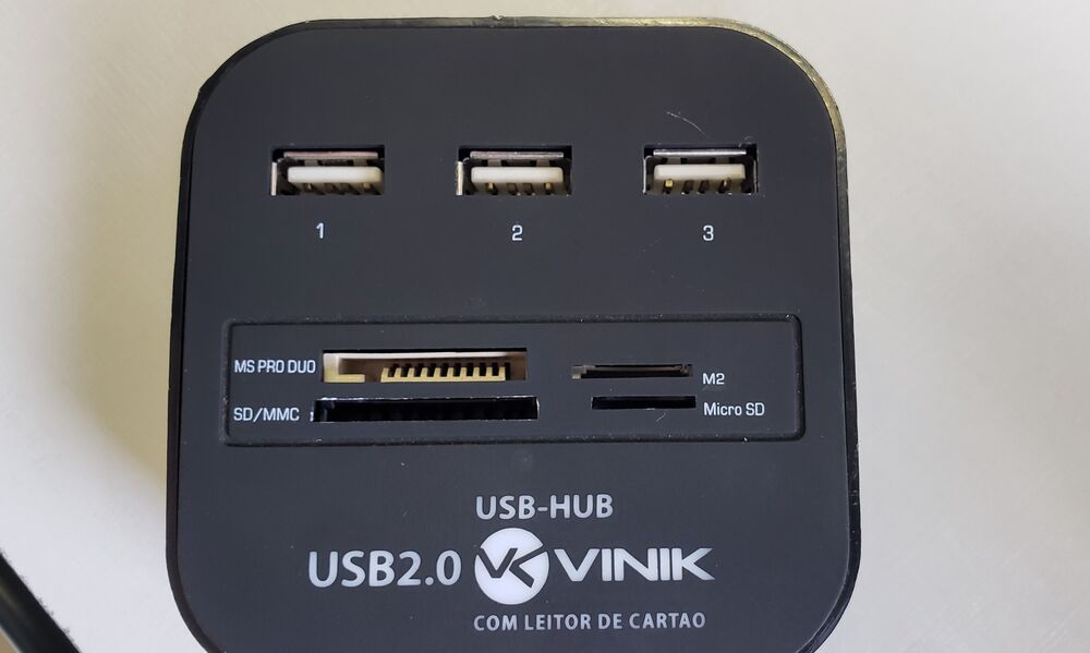 Hub USB 2.0 com Leitor de Cartão SD, Micro SD, MS, M2 e TF, Vinik