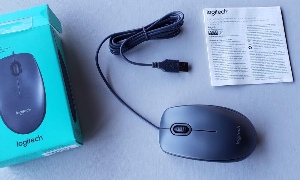 Mouse com fio USB Logitech M90 - Cinza