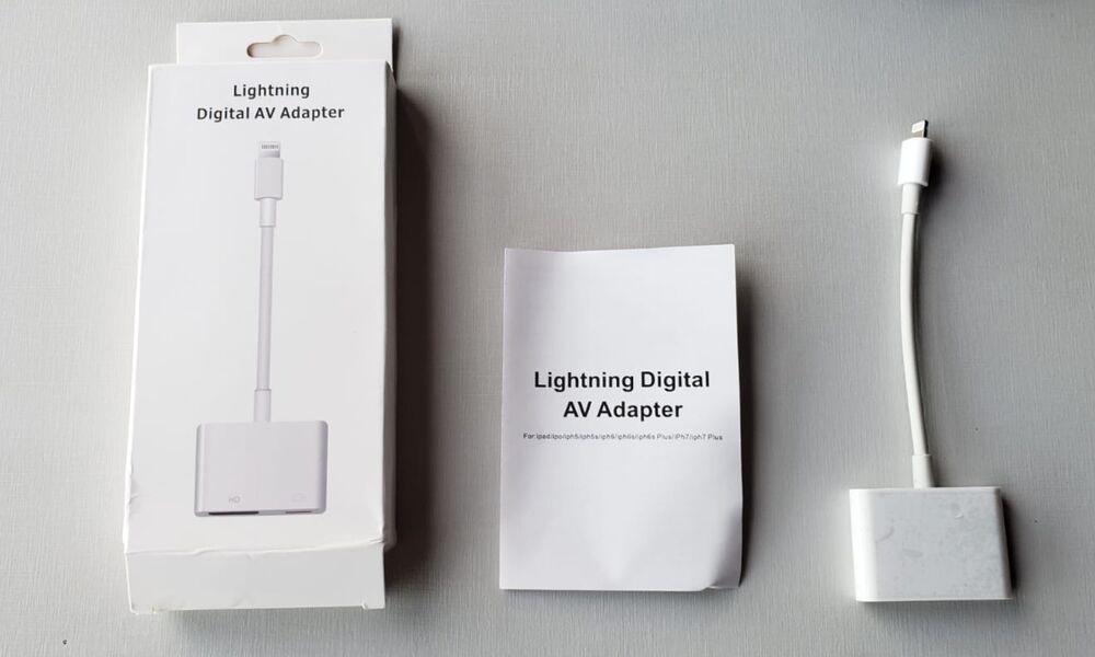 Adaptador AV digital 1080p com entrada para alimentação